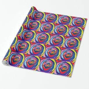 Abstrakte Rose Blume Pop Kunst Geschenkpapier