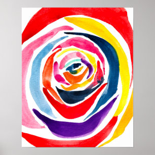 Abstrakte Rose Blume Pop Kunst Poster