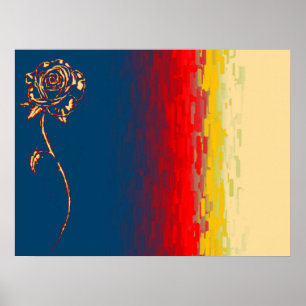 Abstrakte Rose Canvas Print Poster