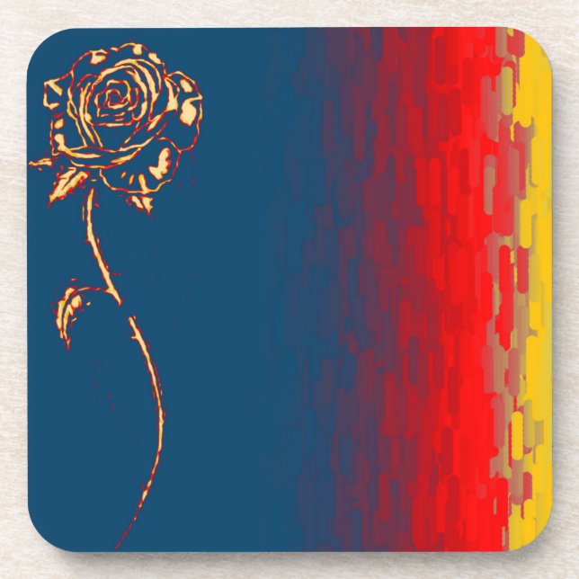 Abstrakte Rose Cork Untersetzer (Vorderseite)