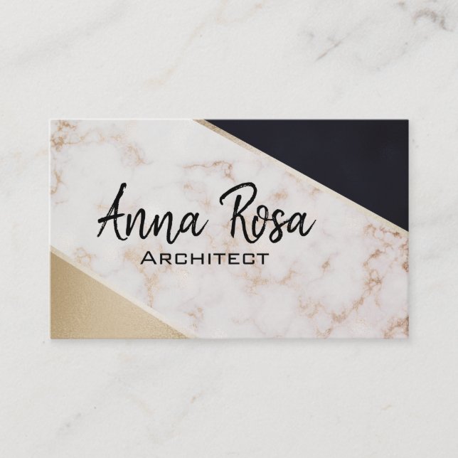 *~* Abstrakte Rose Gold Foil Geometrie Block Visitenkarte (Vorderseite)