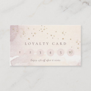 Abstrakte Rose Gold Lila Glitzer 6 Loyalität Visitenkarte