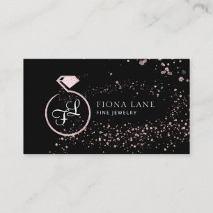 Abstrakte Rose Gold Paint Spritzer Juwelierlogos Visitenkarte