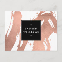 Abstrakte Rose Gold Pinselstriche auf Weiß