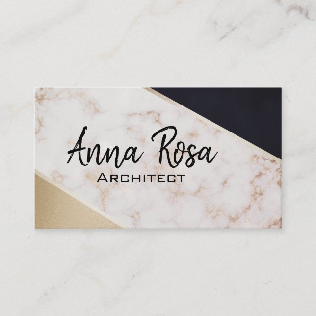 *~* Abstrakte Rose Goldene Foil Blush Pink Geometr Visitenkarte (Vorderseite)