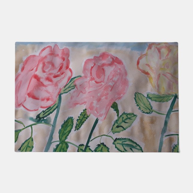 Abstrakte Rose im Sommer Fußmatte (Vorderseite)
