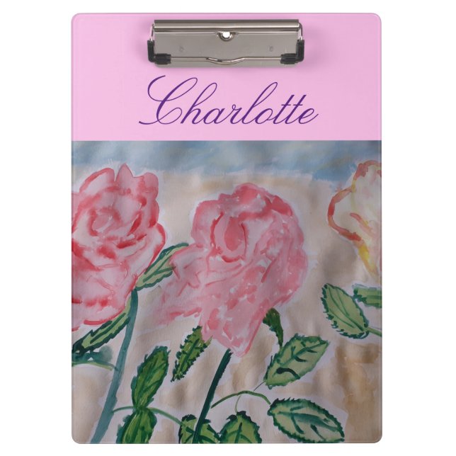 Abstrakte Rose im Sommer Klemmbrett (Vorderseite)