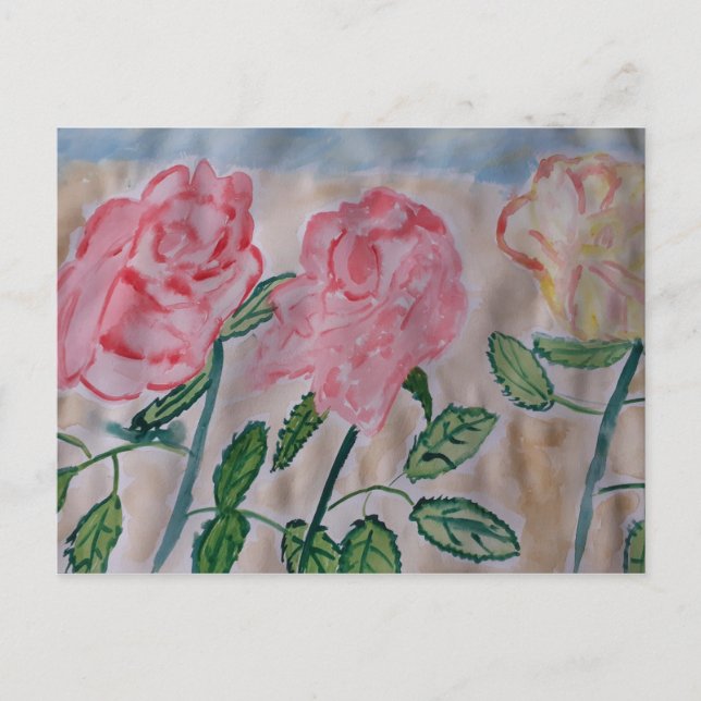 Abstrakte Rose im Sommer Postkarte (Vorderseite)
