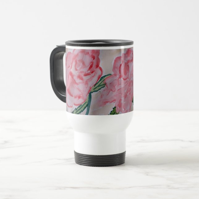 Abstrakte Rose im Sommer Reisebecher (Vorderseite Links)