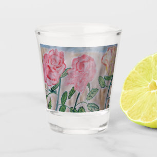 Abstrakte Rose im Sommer Schnapsglas