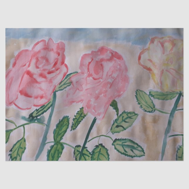 Abstrakte Rose im Sommer Seidenpapier (Vorderseite)