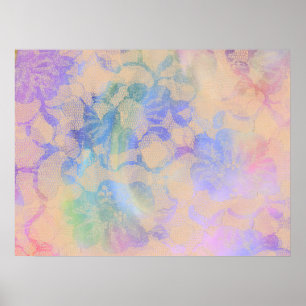 Abstrakte Rose in Pastellfarben Poster