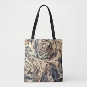 Abstrakte Rose mit Pinselstruktur bedrucken braun Tasche