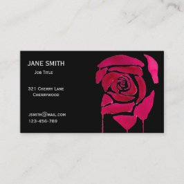 Abstrakte Rose Moderne gotische Blüte anpassbar Visitenkarte