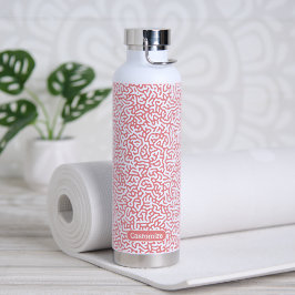 Abstrakte Rose Rotes Kunstturmmuster Trinkflasche