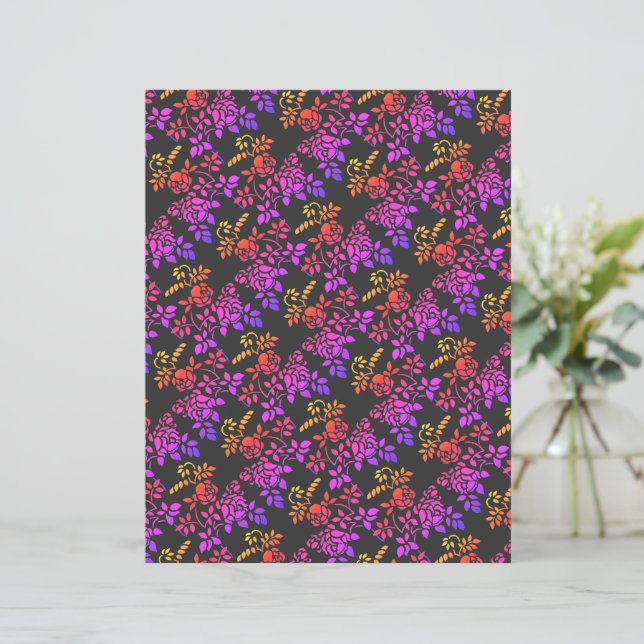 Abstrakte Rose - Scrapbook Paper (Stehend Vorderseite)