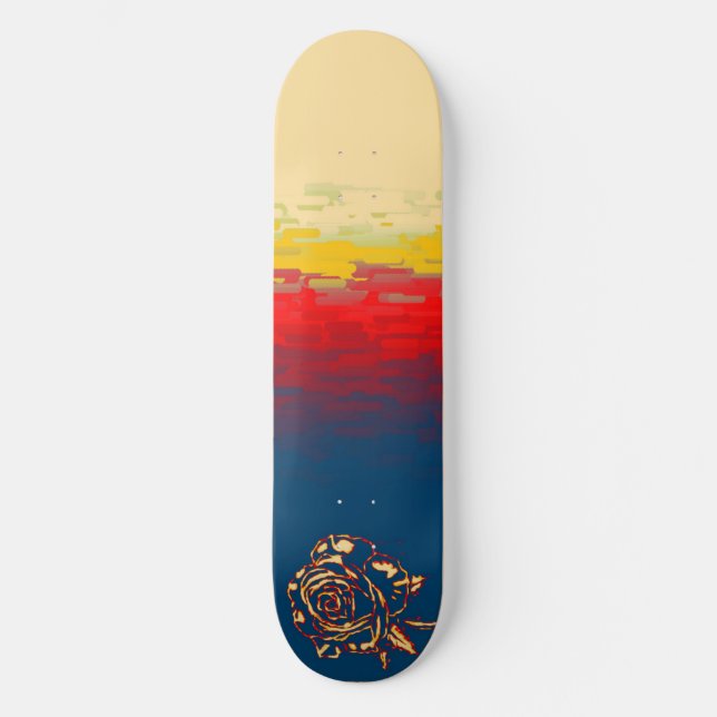 Abstrakte Rose Skateboard Deck (Vorderseite)