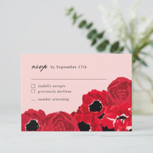 Abstrakte Rose und Poppies zur Koordinierung klein Mitteilungskarte