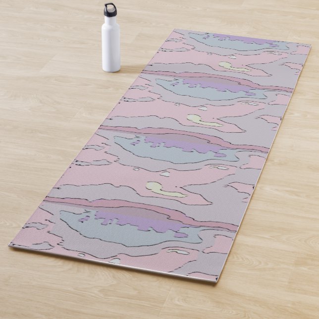 🌸 Abstrakte Rose und Violett Yogamatte (Beispiel)