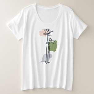 Abstrakte Rosenblüte Große Größe T-Shirt