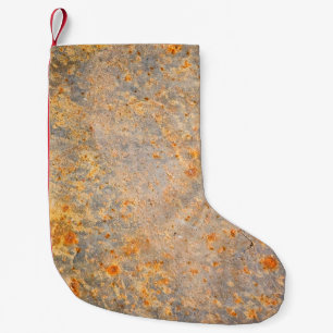 Abstrakte Rostgrundierung aus Edelmetall Kleiner Weihnachtsstrumpf