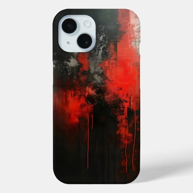 Abstrakte Rot-Schwarz-Kunst Case-Mate iPhone Hülle (Rückseite)
