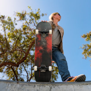Abstrakte Rot-Schwarz-Kunst Skateboard
