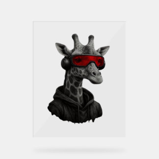 Abstrakte Rot- und Schwarzgiraffe Klassischer T -  Acrylschild