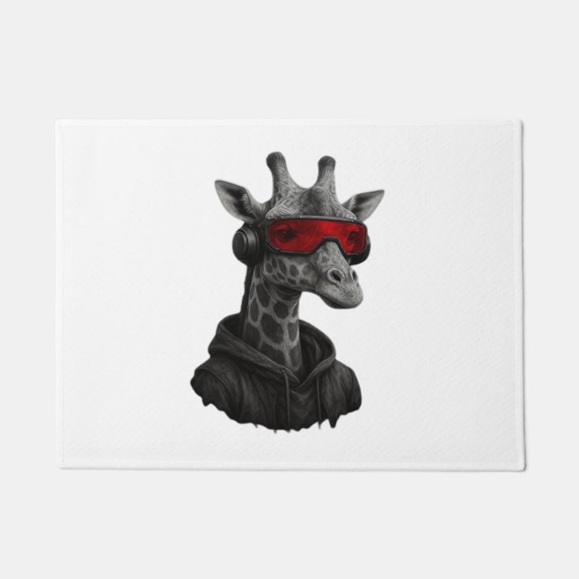 Abstrakte Rot- und Schwarzgiraffe Klassischer T -  Fußmatte (Vorderseite)