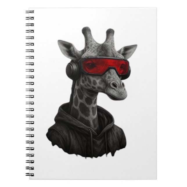 Abstrakte Rot- und Schwarzgiraffe Klassischer T -  Notizblock (Vorderseite)