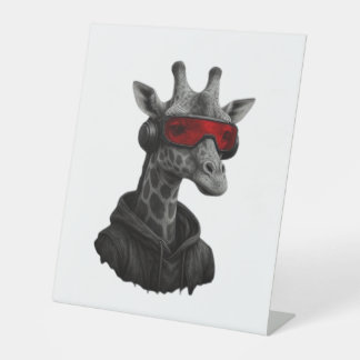 Abstrakte Rot- und Schwarzgiraffe Klassischer T -  Sockelschild