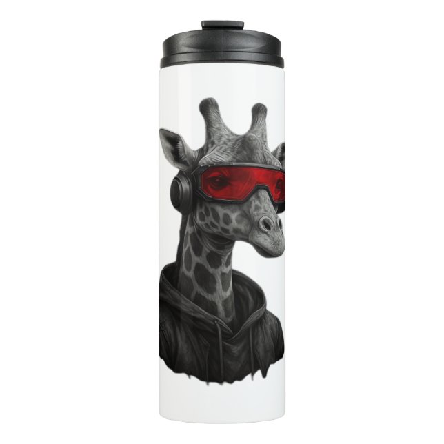 Abstrakte Rot- und Schwarzgiraffe Klassischer T -  Thermosbecher (Vorderseite)
