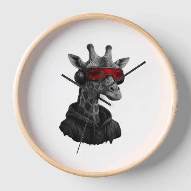 Abstrakte Rot- und Schwarzgiraffe Klassischer T -  Uhr (Vorderseite)