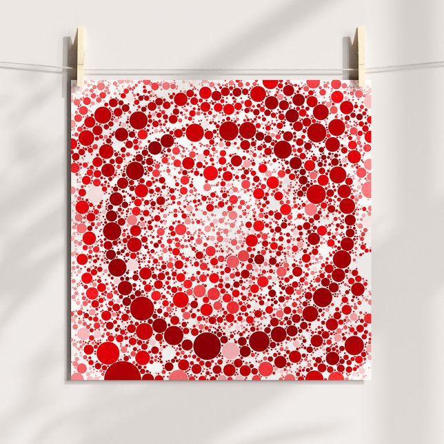 Abstrakte rote Blasen Poster (Abstract Red Bubbles Digital Spiral Poster)