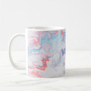 Abstrakte rote, blaue und weiße Malerei Kaffeetasse