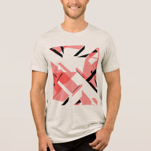 Abstrakte, rote Formen, MCM inspiriert Tri-Blend Shirt