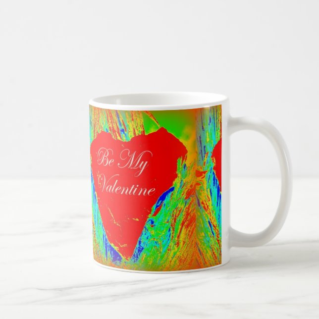 abstrakte rote Herzkaffee-Tasse Kaffeetasse (Rechts)