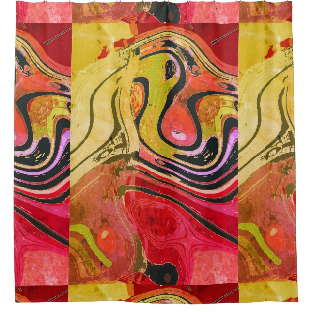 Abstrakte rote Kunstwerke Duschvorhang (Vorderseite)