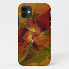 Abstrakte Rote Orange Braun Grünes Fraktal Kunst B Case-Mate iPhone Hülle