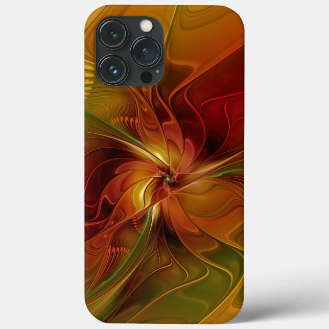 Abstrakte Rote Orange Braun Grünes Fraktal Kunst B Case-Mate iPhone Hülle (Rückseite)