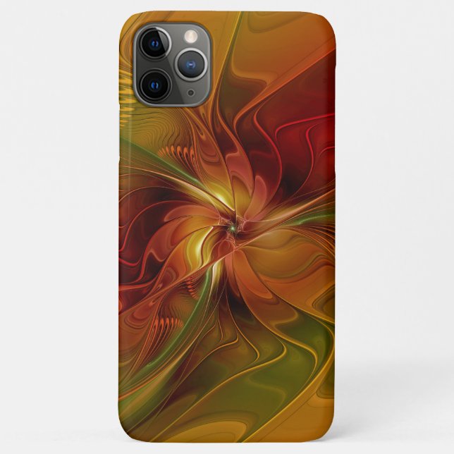 Abstrakte Rote Orange Braun Grünes Fraktal Kunst B Case-Mate iPhone Hülle (Rückseite)