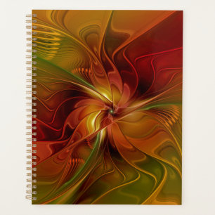 Abstrakte Rote Orange Braun Grünes Fraktal Kunst B Planer