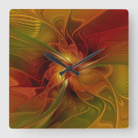 Abstrakte Rote Orange Braun Grünes Fraktal Kunst B