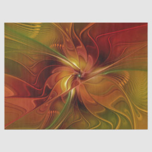 Abstrakte Rote Orange Braun Grünes Fraktal Kunst B Seidenpapier