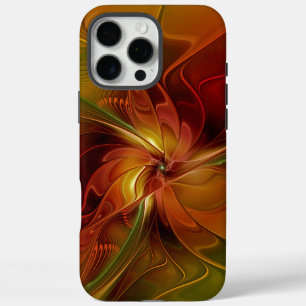 Abstrakte rote orangebraune grüne Fractal-Kunst-Bl iPhone 16 Pro Max Hülle