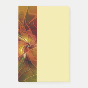 Abstrakte rote orangebraune grüne Fractal-Kunst-Bl Post-it Klebezettel