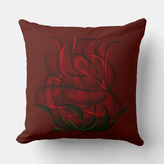 Abstrakte Rote Rose Kissen (Vorderseite)