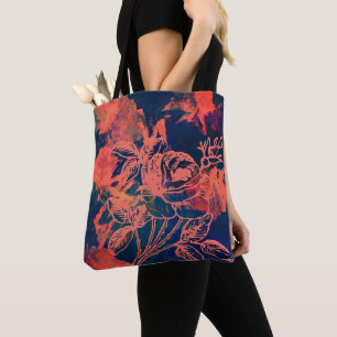 Abstrakte rote Rose Kunst Tasche