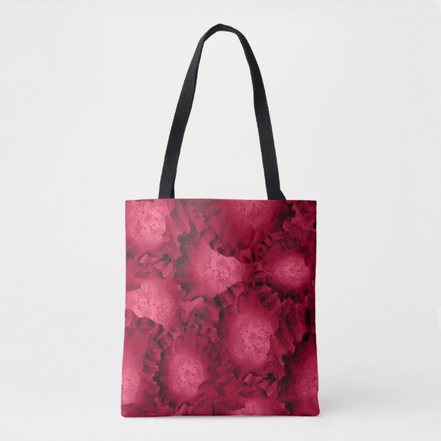 Abstrakte rote Rosen Mohn Blume Florenz V Tasche (Vorderseite)