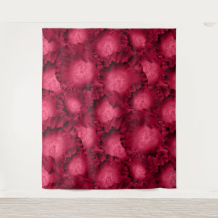 Abstrakte rote Rosen Mohn Blume Florenz V Wandteppich
